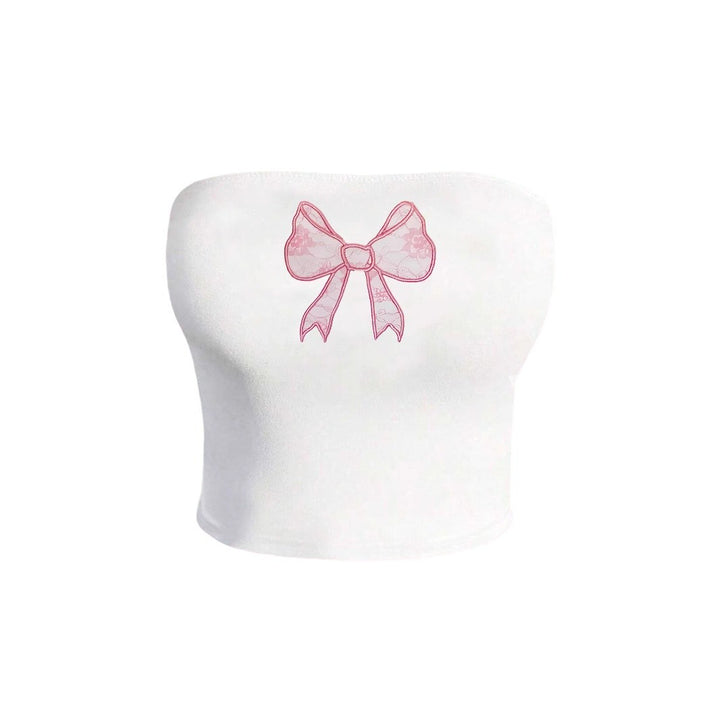 Damen Bandeau-Top mit elegantem Spitzenbandmotiv Drune