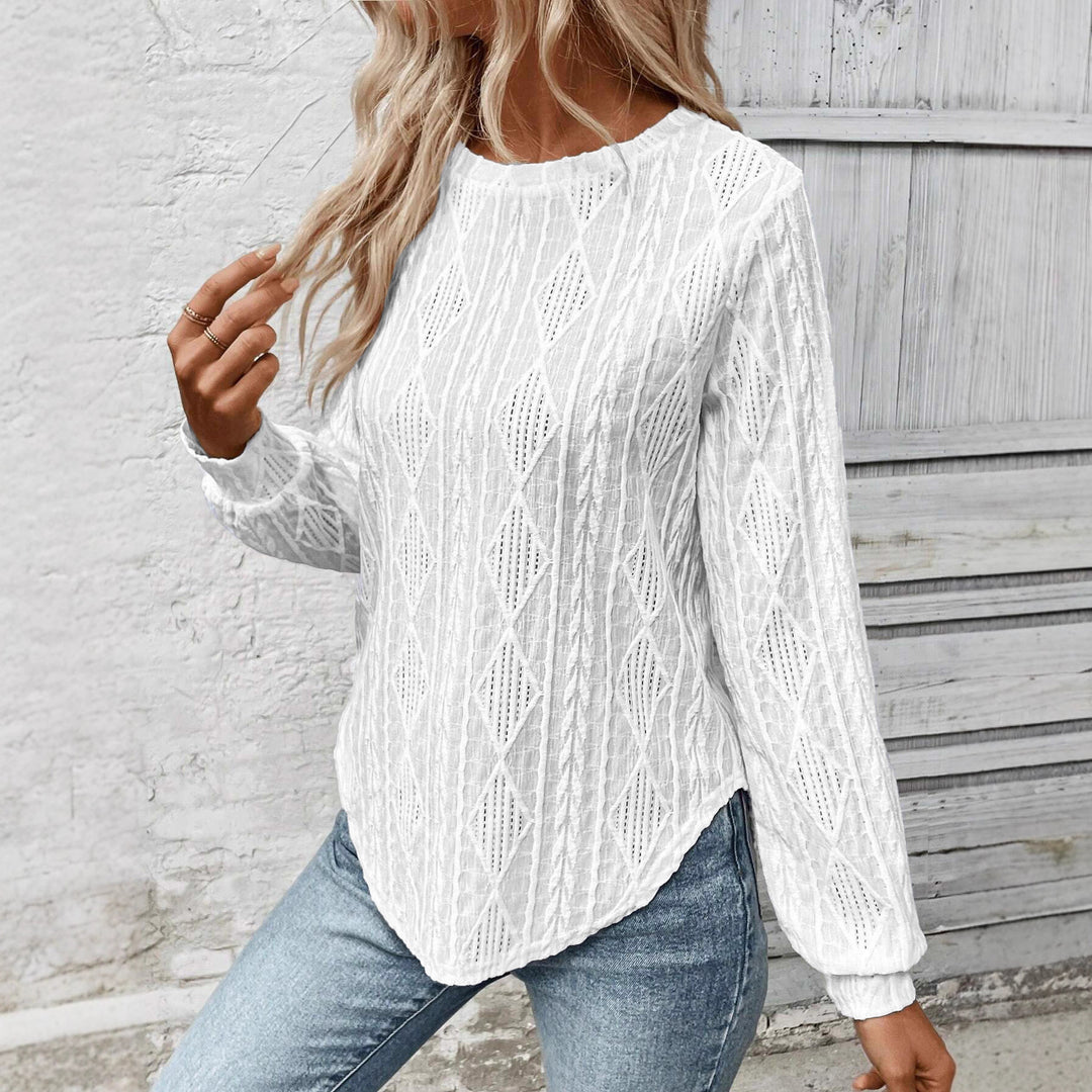 Damen Longsleeve mit dekorativem Strickmuster Drune
