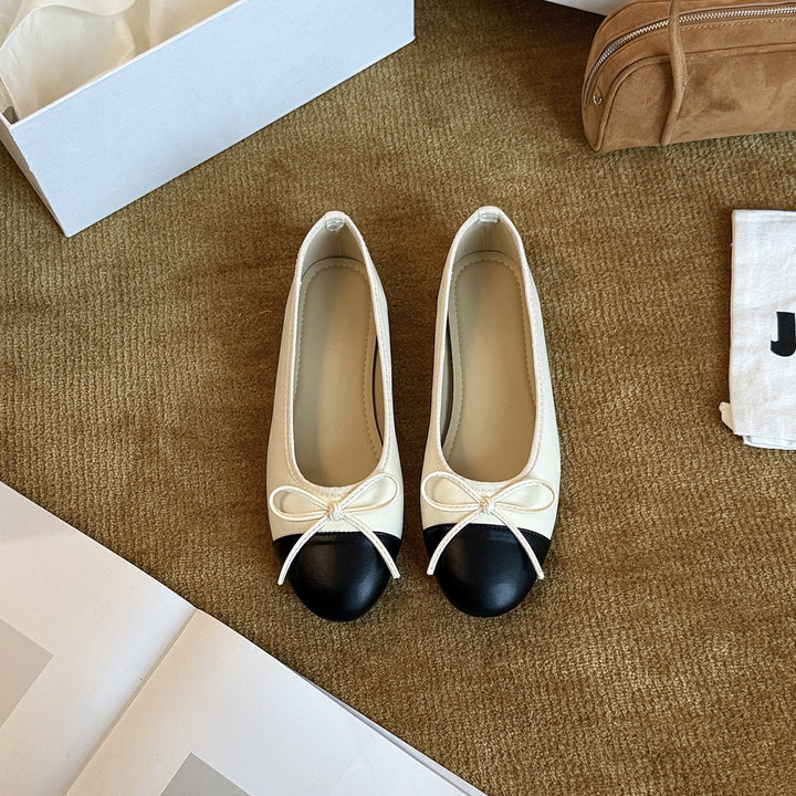 Damen Ballerinas mit modischem Schleifen-Detail und eleganter Farbkontrast Drune