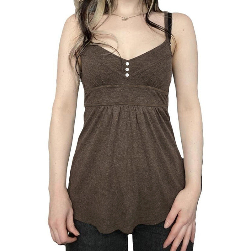Damen Spaghetti-Trägertop mit eleganter Raffung Drune