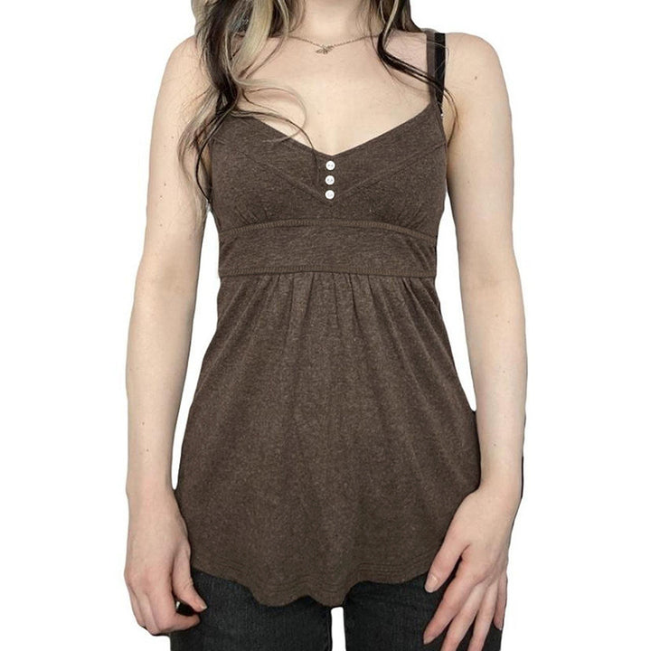 Damen Spaghetti-Trägertop mit eleganter Raffung Drune