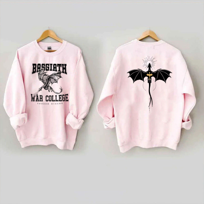 Damen Sweatshirt mit kreativem Drachenmotiv und einzigartigem College-Design Drune