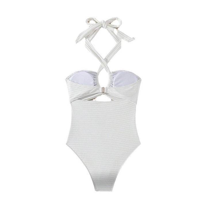 Damen Einteiler Badeanzug mit modischem Wickeldesign und aufregenden Cut-Out-Details Drune