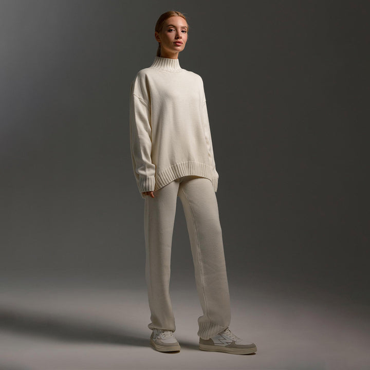 Damen Kuscheliger Strickanzug mit hohem Kragen und weitem Schnitt Drune