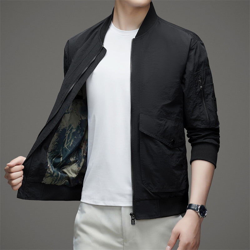 Herren sportliche Bomberjacke mit praktischen Taschen und stylishen Details Drune