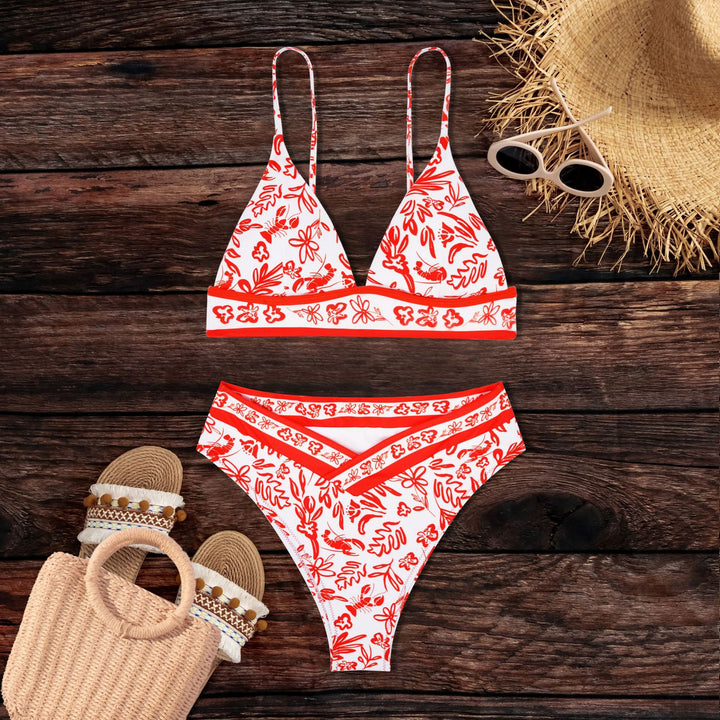 Damen Bikini mit floralem Design und sportlichem Schnitt Drune