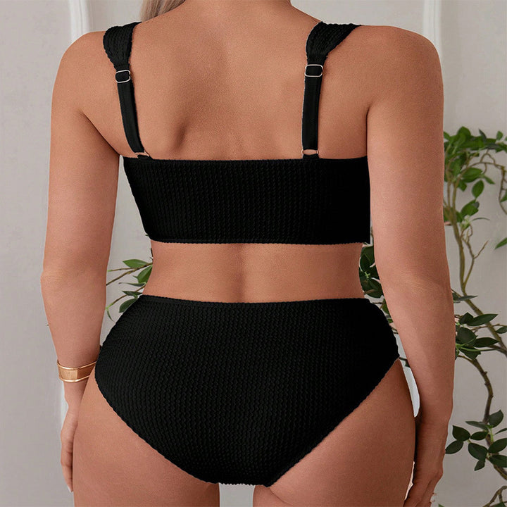 Damen Hochtailliertes Bikini-Set mit komfortablem Crop-Top Drune