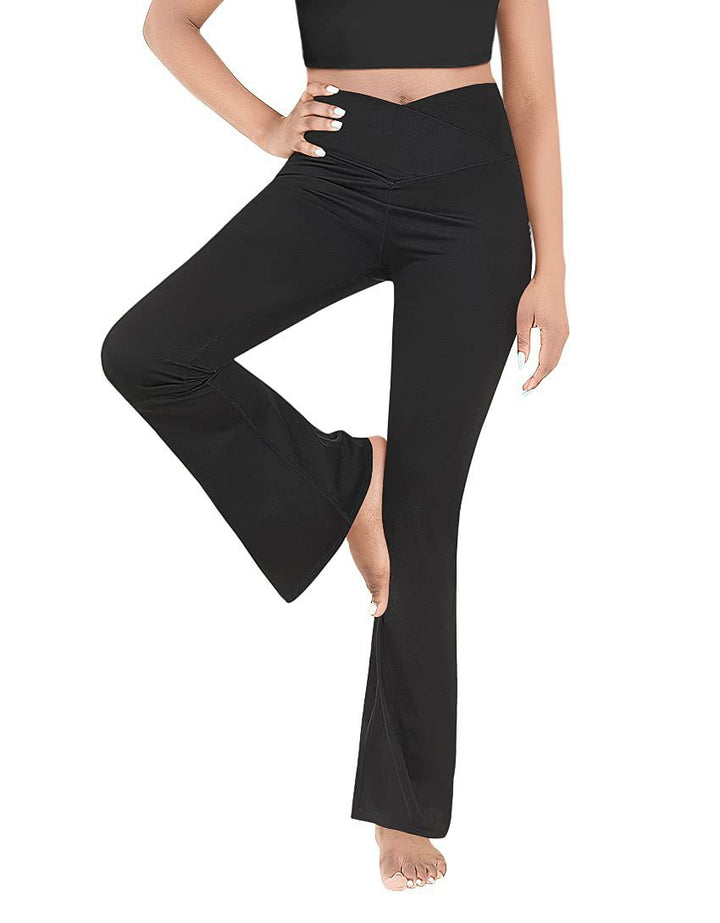 Damen lässige Bootcut-Leggings mit hohem Bund und atmungsaktivem Material Drune