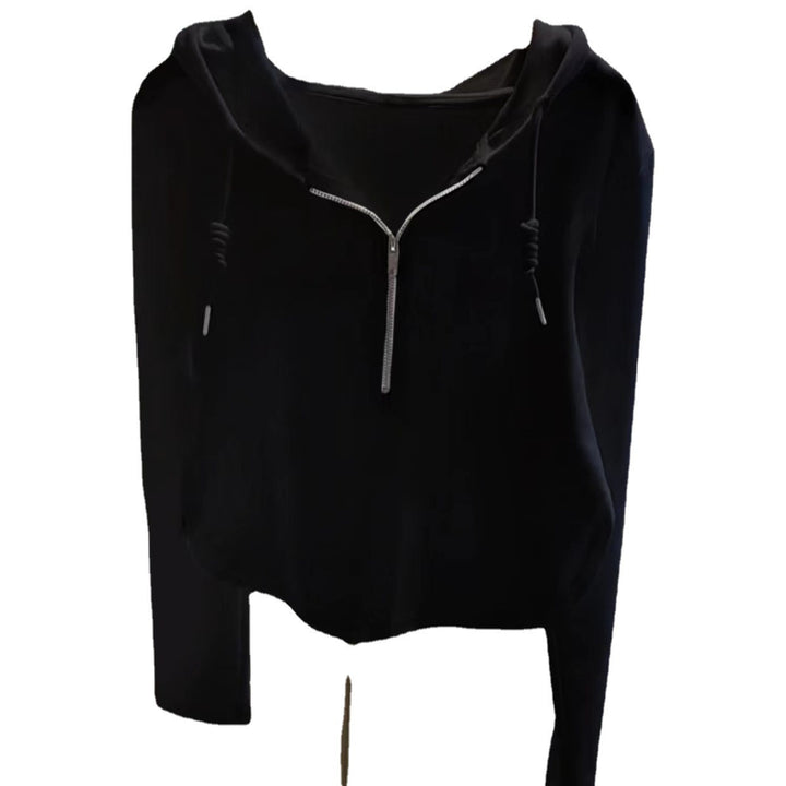 Damen lässiger Kapuzenpullover mit halbhohem Reißverschluss und modernem Schnitt Drune