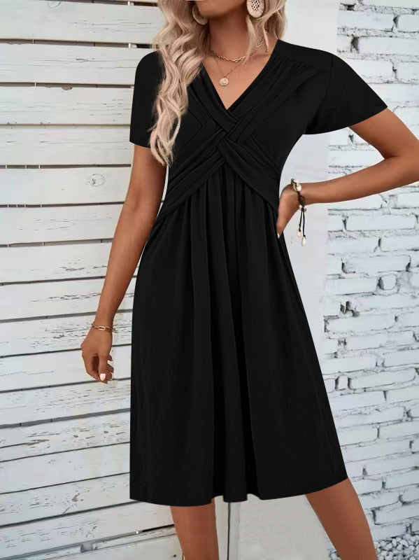 Damen Jumpsuit mit figurbetontem Wickeldesign und elegantem V-Ausschnitt Drune