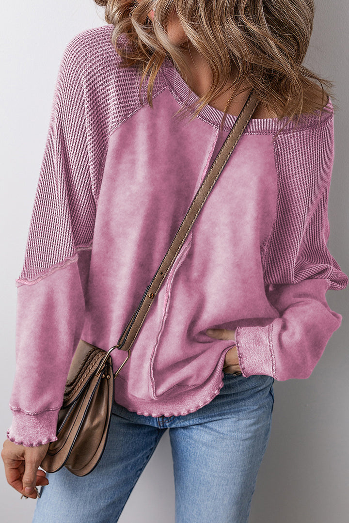 Damen lässiger Oversized-Pullover mit strukturiertem Material und weitem Schnitt Drune
