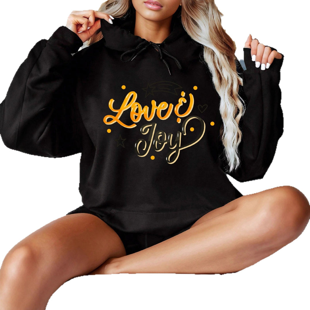 Damen Kapuzenpullover mit inspirierendem Love & Joy Design Drune