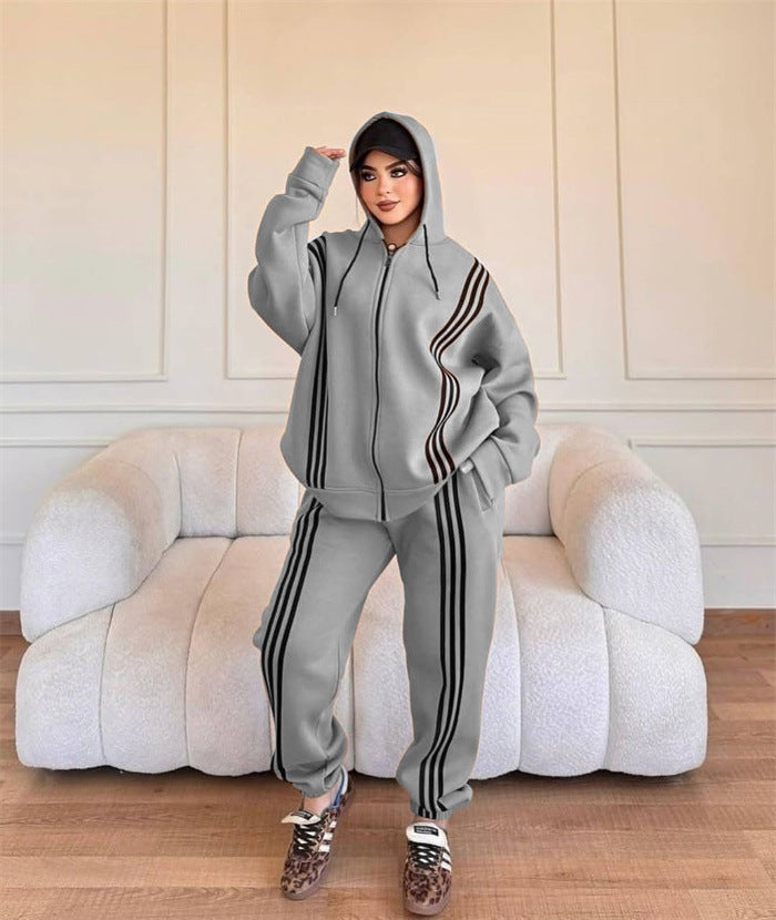 Damen Sportlicher Jumpsuit mit hohem Kragen und seitlichem Reißverschluss Drune