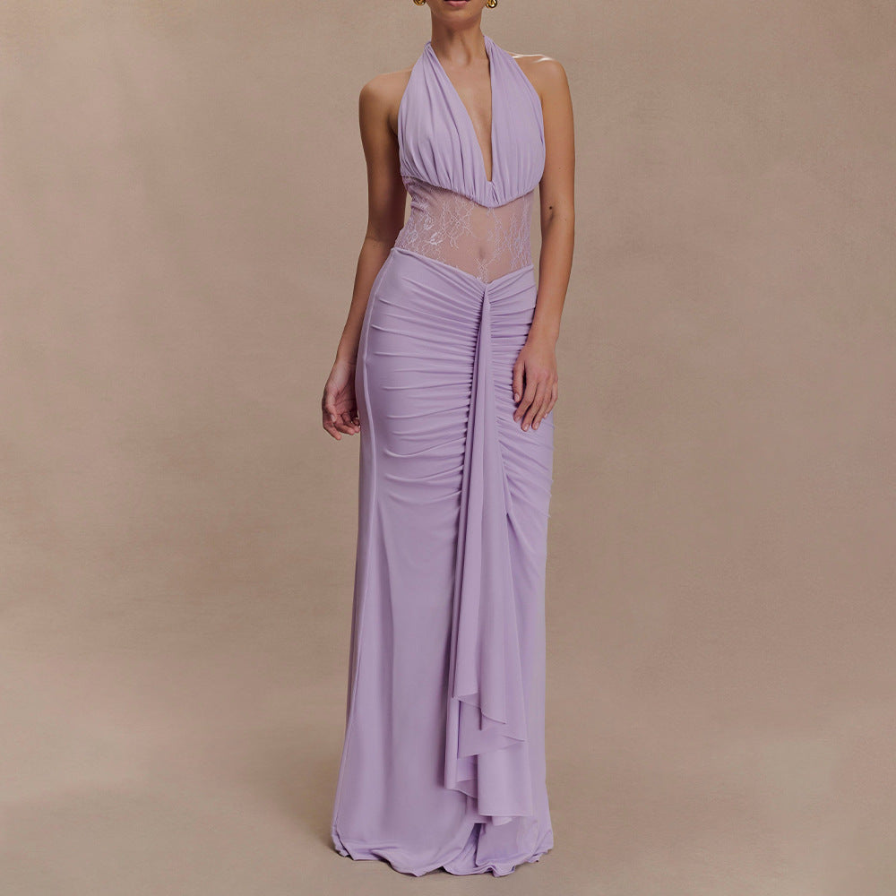 Damen Elegantes Abendkleid mit raffinierten Spitzeneinsätzen Drune