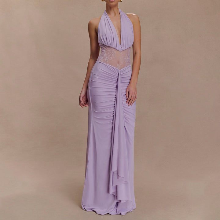 Damen Elegantes Abendkleid mit raffinierten Spitzeneinsätzen Drune