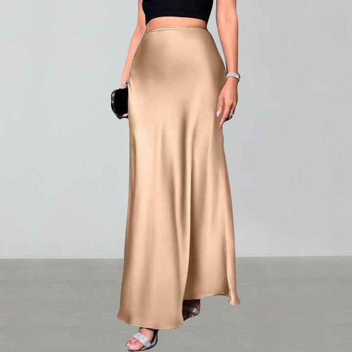 Damen Eleganter Maxirock mit schwingendem Schnitt und hohem Bund Drune