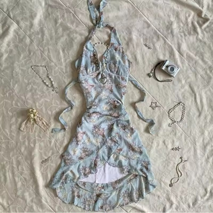 Damen Wickelkleid mit Rüschen und Karomuster Drune
