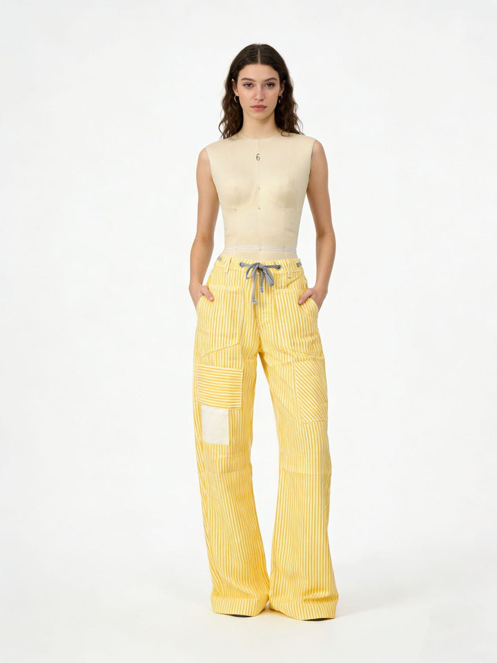 Damen weite Cargo-Hose mit praktischen Taschen und einzigartigem Design Drune