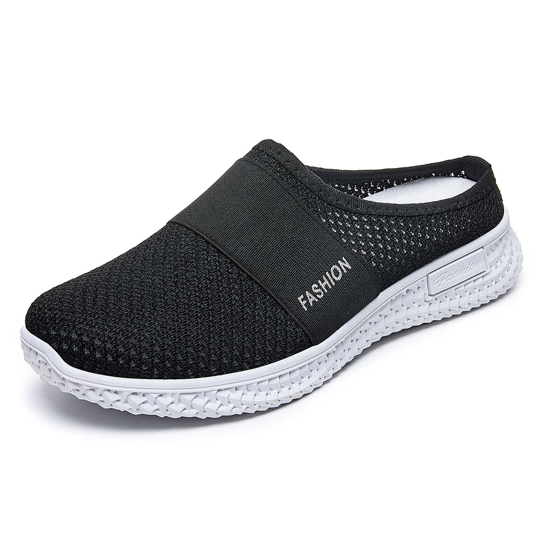 Damen nan gestrickter atmungsaktiver Slip-On Sneaker mit elastischem Mittelband Drune