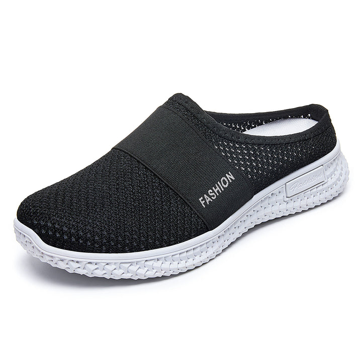 Damen nan gestrickter atmungsaktiver Slip-On Sneaker mit elastischem Mittelband Drune