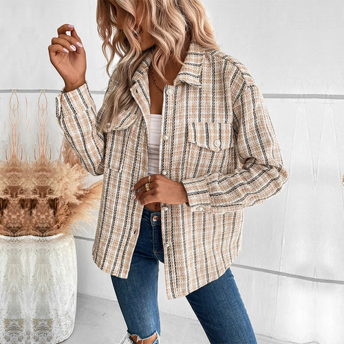 Damen lässige karierten Overshirt Drune
