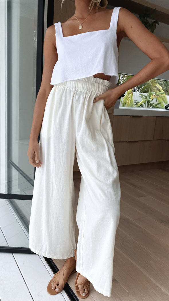Damen Weite Sommerhose mit elastischem Bund und stilvollem Schnitt Drune