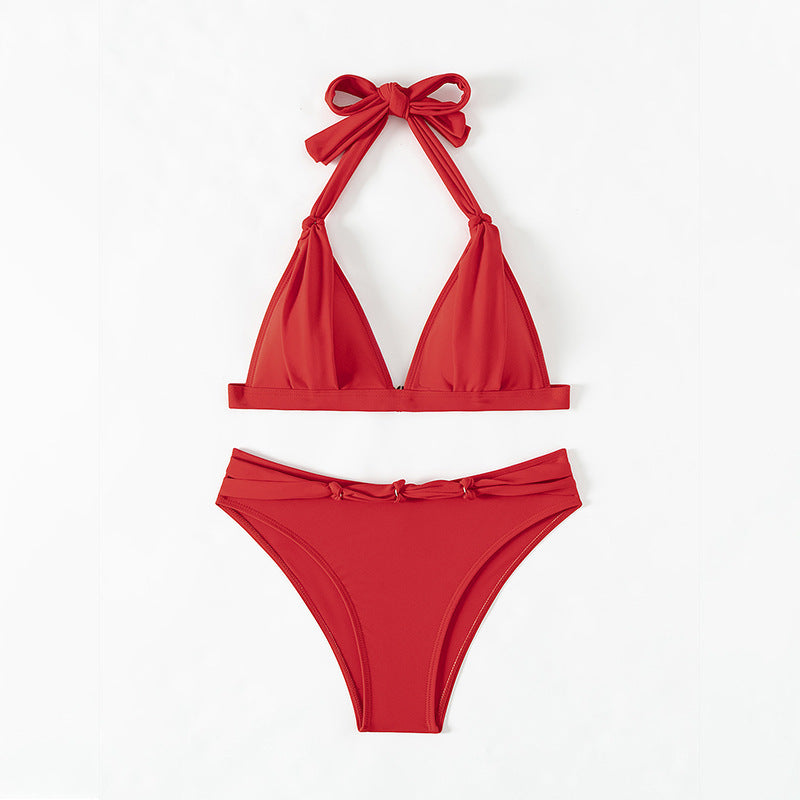 Damen Triangel-Bikini mit modischem Wickeldesign Drune