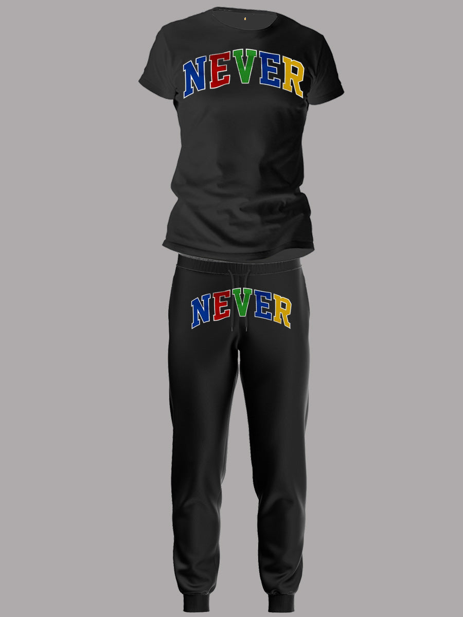 Damen Sportanzug mit motivierendem Aufdruck Drune