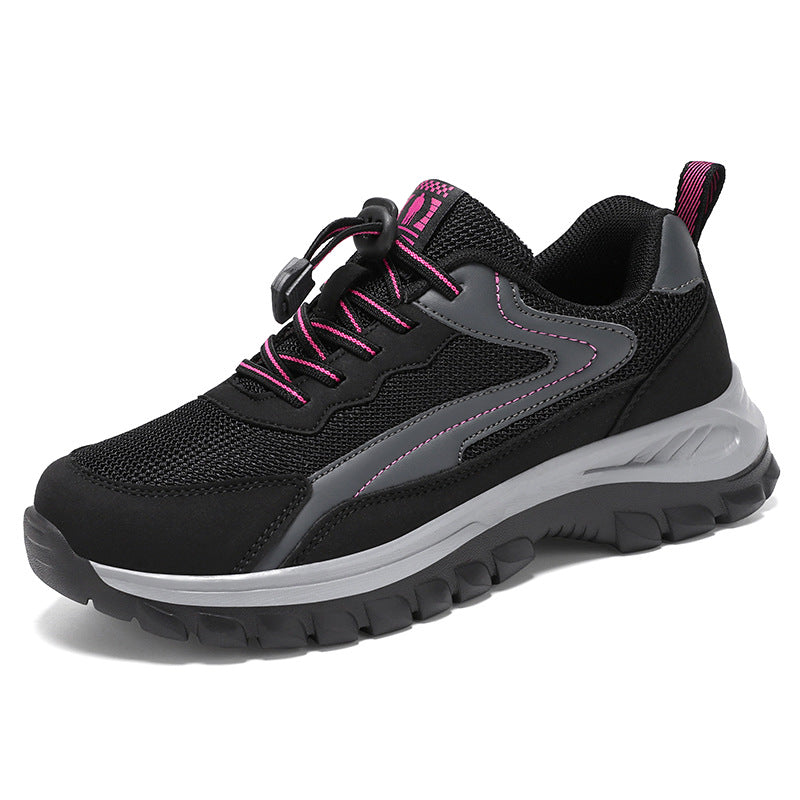 Damen nan robuster Trekking-Sneaker mit profiliertem Geländegriff, stoßdämpfender EVA-Zwischensohle und Schnellzug-Schnürung Drune
