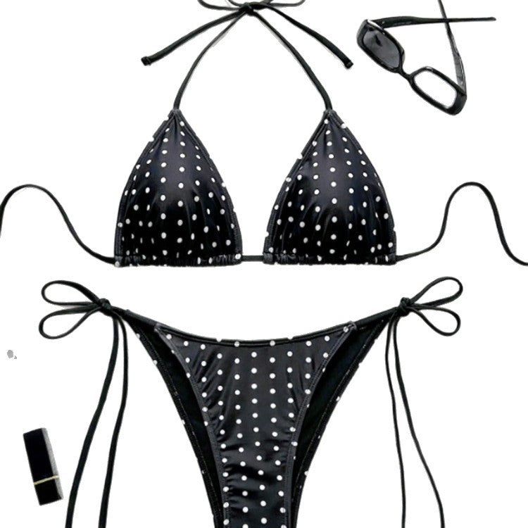 Damen Triangel-Bikini mit verstellbaren Trägern und trendy Leo-Muster Drune