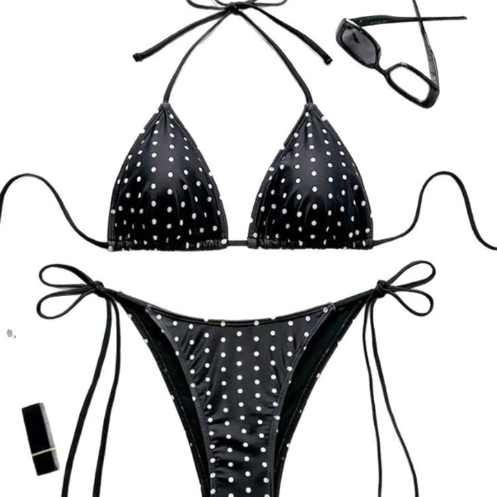 Damen Triangel-Bikini mit verstellbaren Trägern und trendy Leo-Muster Drune