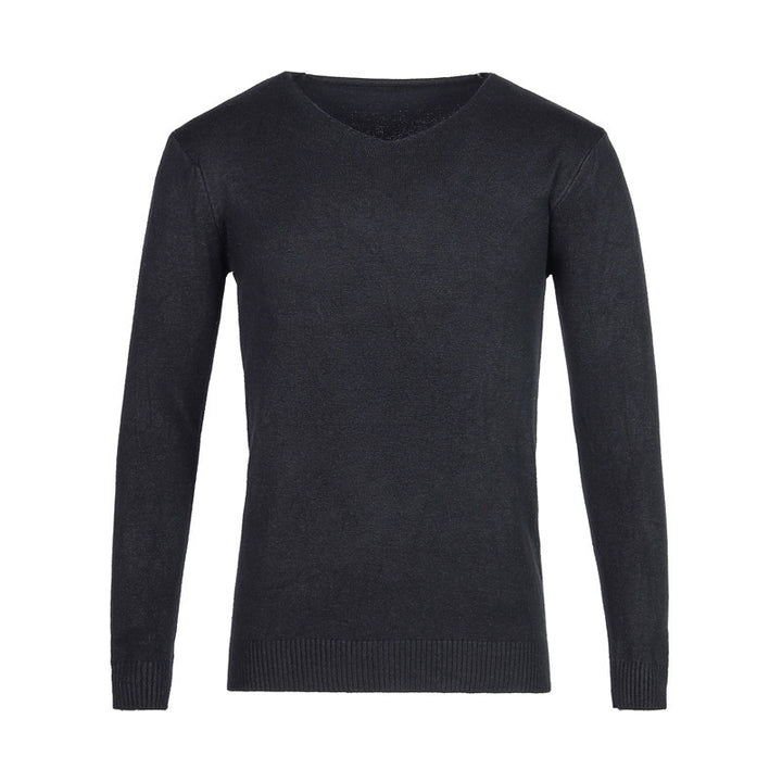 Herren nan feiner V-Ausschnitt-Pullover aus Baumwoll-Merino-Mix mit schmaler Silhouette Drune