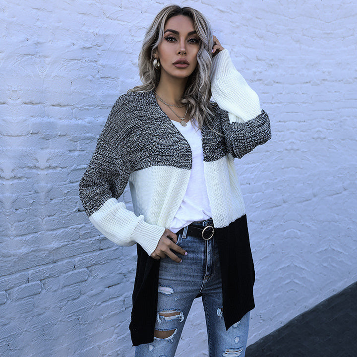 Damen Strickjacke mit modischem Blockstreifen-Design und lässigem Schnitt Drune