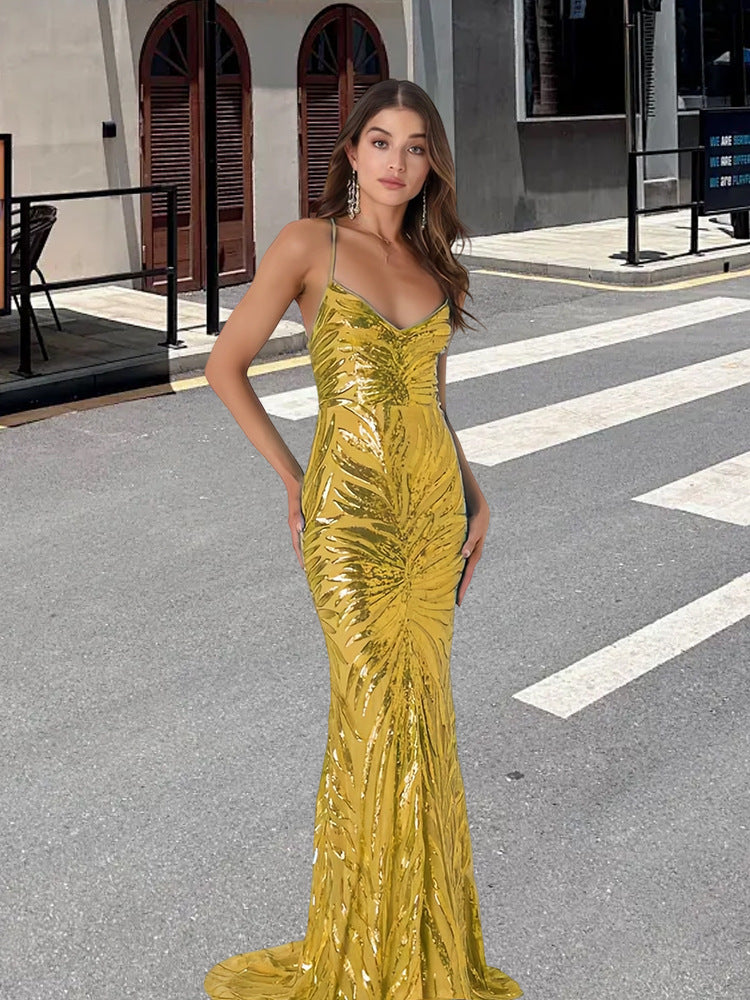 Damen Glitzerndes Abendkleid Drune