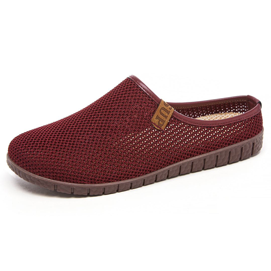 Damen nan atmungsaktiver gestrickter Slipper mit gewebtem Komfortfußbett und flexibler Profilsohle Drune