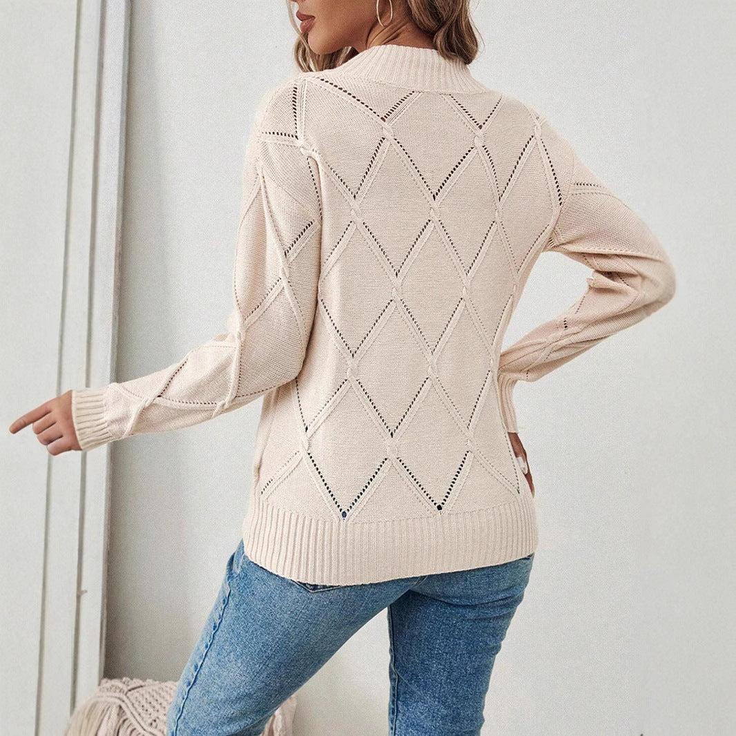 Damen Feinstrickpullover mit höchstem Tragekomfort und modischem Rautenmuster Drune
