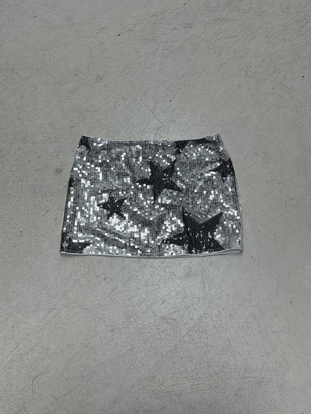 Damen Glitzernder Minirock mit Sternen und funkelnden Pailletten Drune