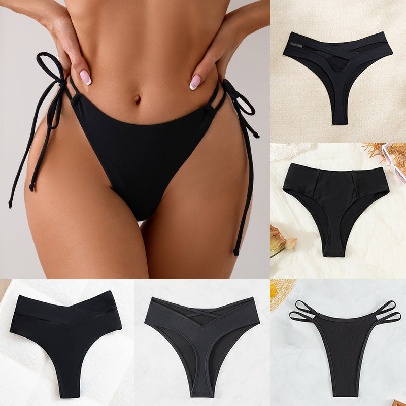 Damen Hochtaillierte Badeshorts mit Raffung Drune