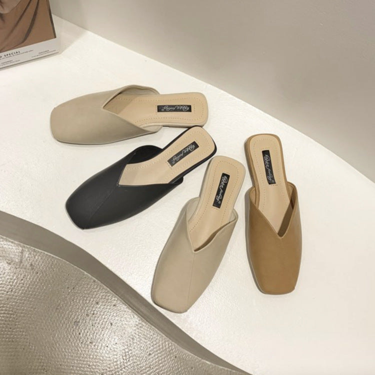 Damen Modische Mules mit elegantem V-Ausschnitt Drune