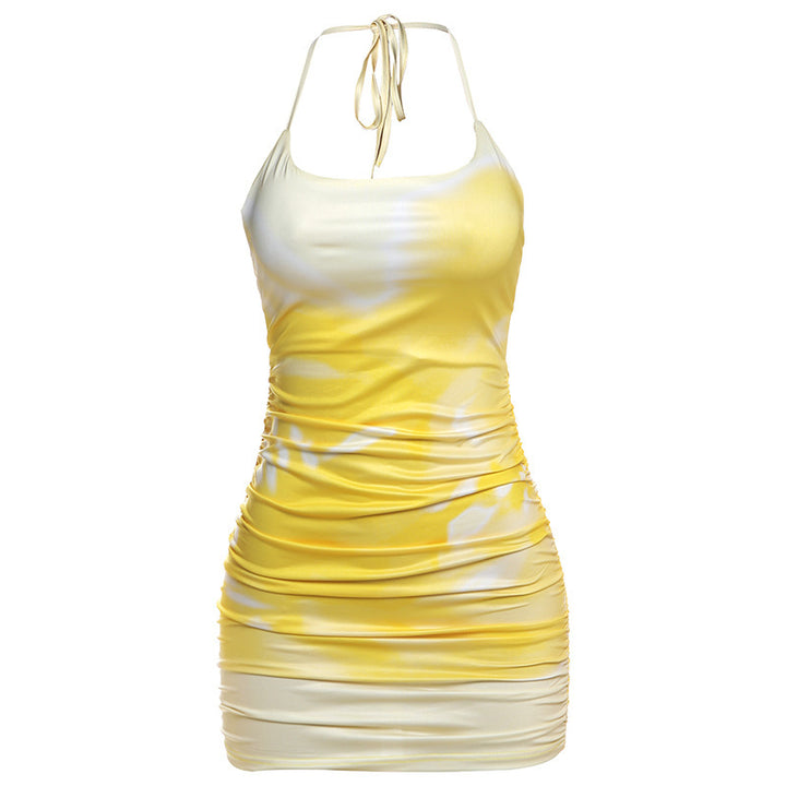 Damen Sommerkleid mit raffinierten Rüschendetails und Halterneck Drune