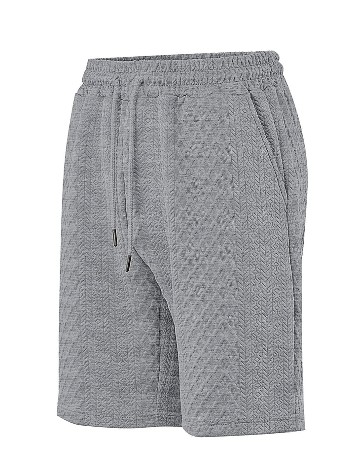 Herren nan strukturierte Lounge-Shorts mit Elastikbund Tunnelzug und seitlichen Eingrifftaschen Drune