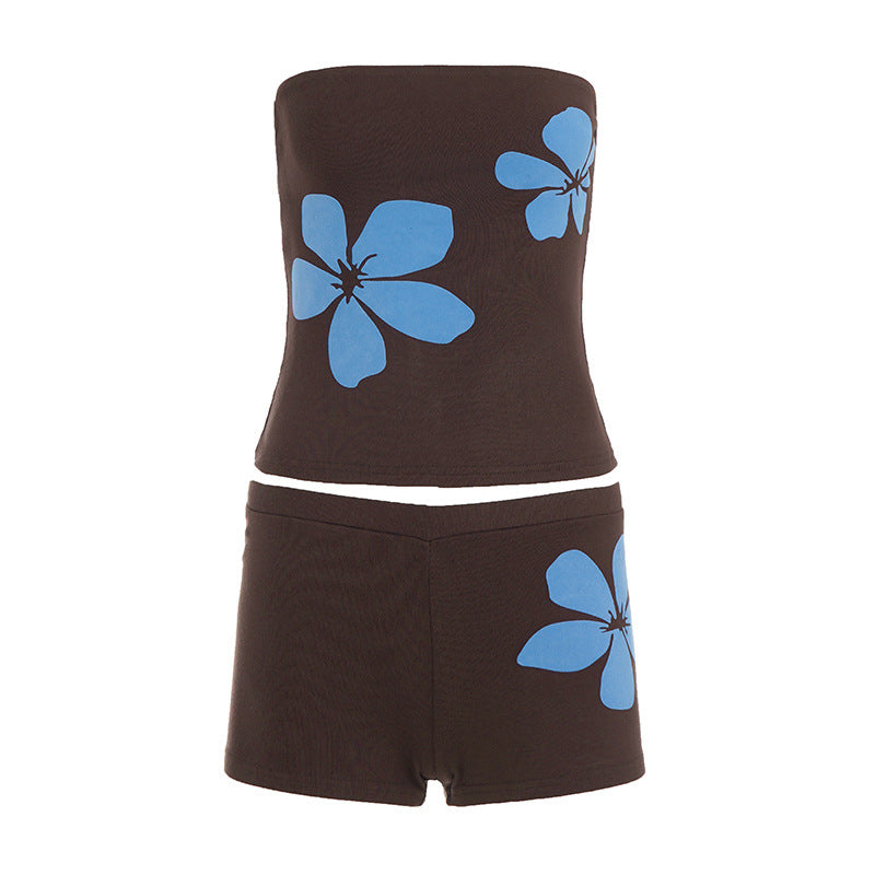 Damen Bandeau-Bikini-Set mit floralen Akzenten und hoher Bequemlichkeit Drune