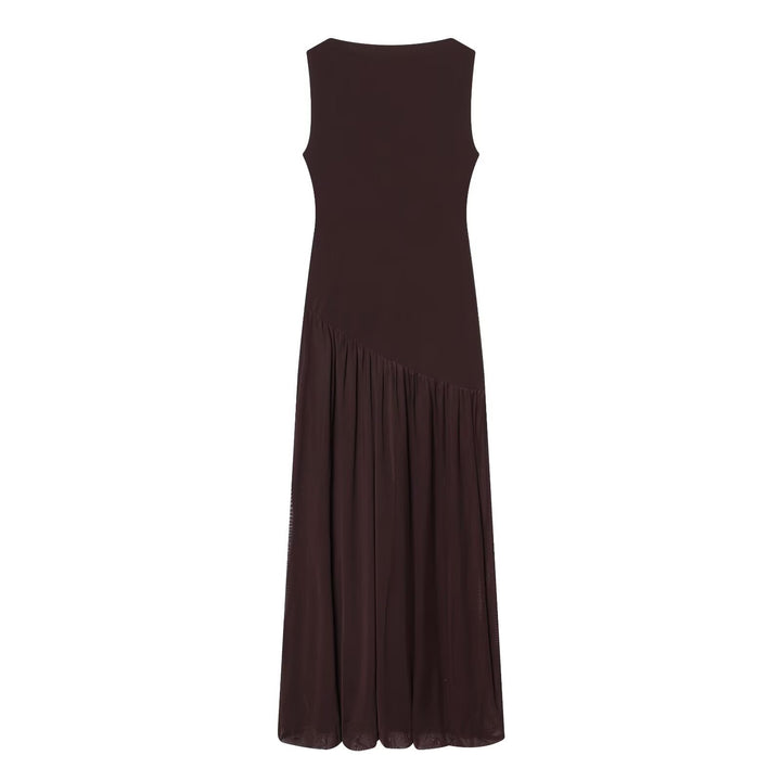 Damen Maxikleid mit elegantem Drapé und asymmetrischem Saum Drune