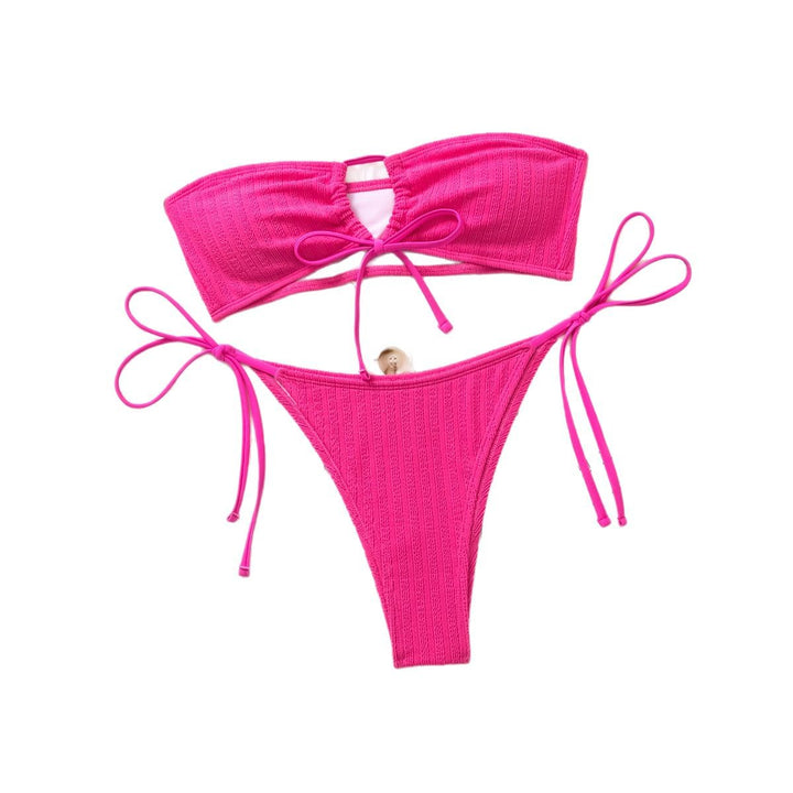 Damen Bandeau-Bikini mit Raffung Drune