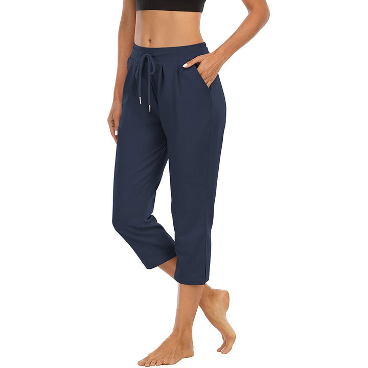 Damen bequeme Freizeithose mit elastischem Bund und seitlichen Taschen Drune