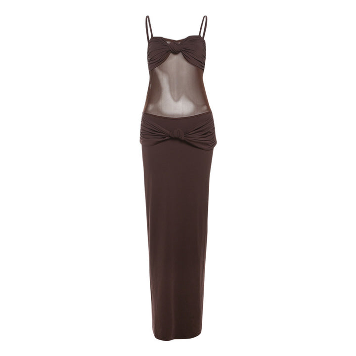 Damen Maxi Strandkleid mit raffiniertem Bustier-Design und elastischem Bund Drune
