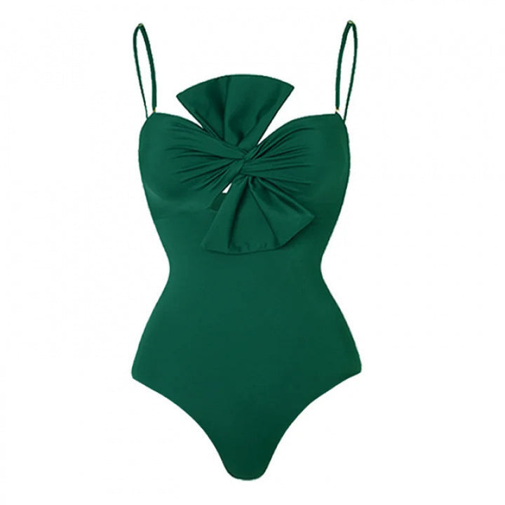 Damen Einteiler Badeanzug mit verstellbaren Trägern und eleganter Raffung Drune