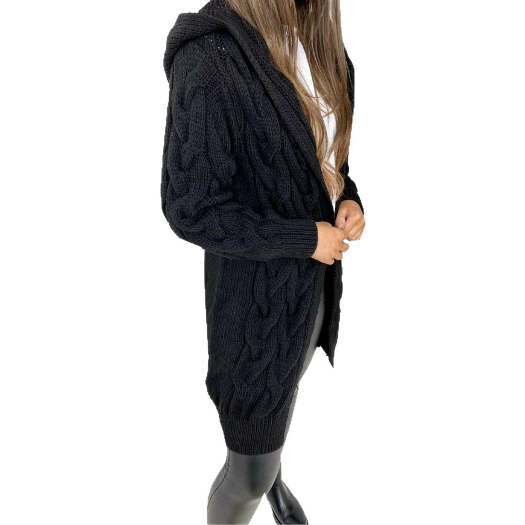 Damen Strickcardigan mit Kapuze und strukturiertem Muster Drune