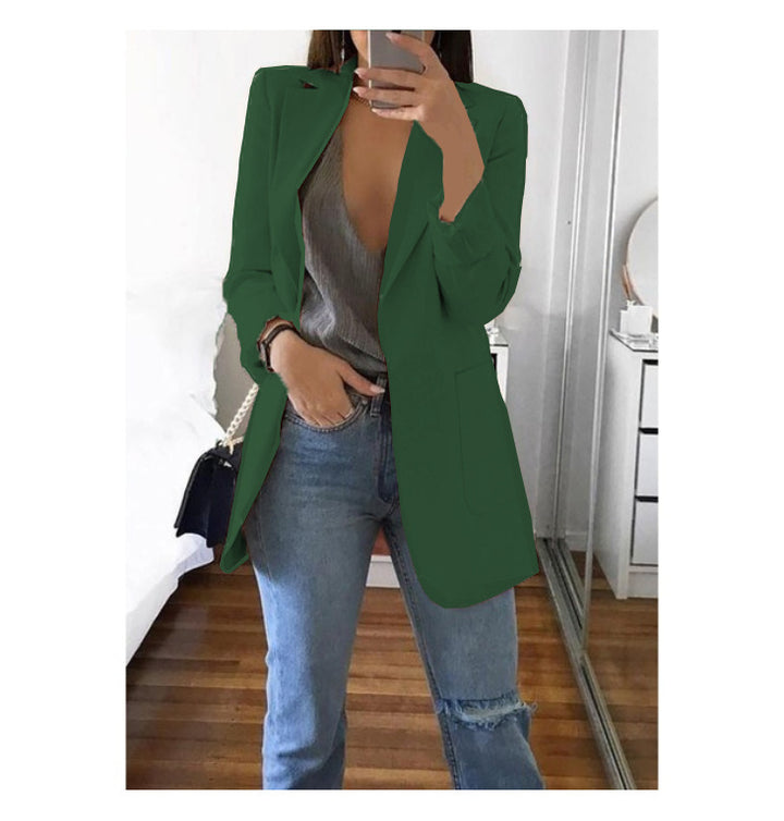 Damen eleganter Blazer mit tailliertem Schnitt und praktischen Taschen Drune
