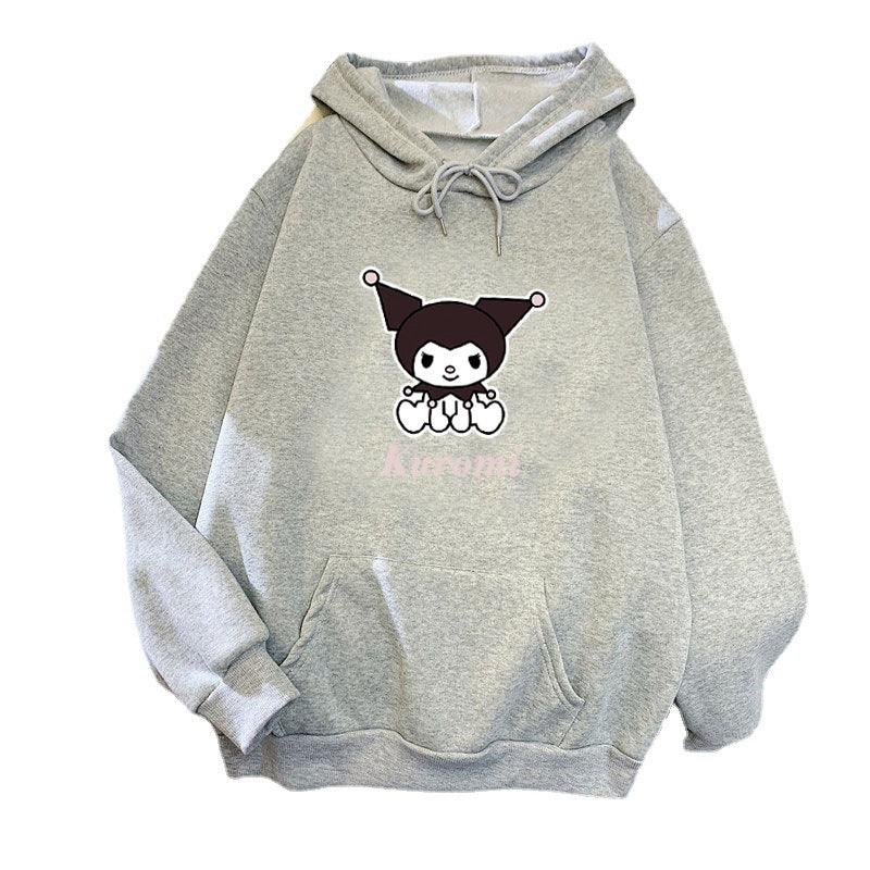 Damen Kapuzenpullover mit niedlichem Kuh-Motiv und hochwertigem Fleece Futter Drune